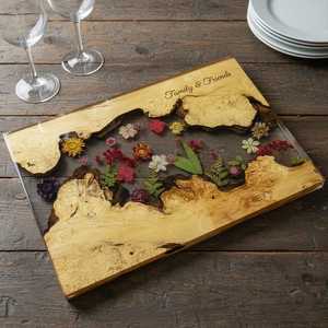 Bandeja de Resina Epoxi de Madera Natural con Incrustaciones Artísticas Estilo Río, Tabla Decorativa Hecha a Mano y Duradera para Mesa de Comedor y Café - Product Image 1