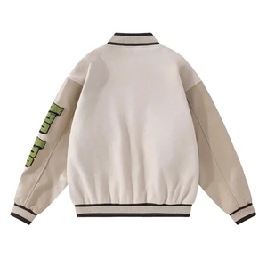 เสื้อแจ็คเก็ตฟลีซผู้ชายทรงเบสบอลบุผ้ากำมะหยี่ตัดต่อสีสันสไตล์ลำลองคอตั้งติดกระดุมหน้าสำหรับฤดูใบไม้ร่วง - Product Image 2