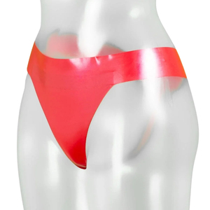 Tanga de Nylon Rojo para Mujer, Cintura Baja, Sólida, Sexy, Ultrafina, Transpirable, Estilo Tejido - Product Image 1