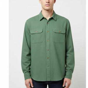 Camisas Casuales para Hombre, Manga Larga, Tela de Franela, Cómodas, Transpirables, Ligeras, Estilo Safari, Oficina, Viajes, Alta Calidad, OEM - Product Image 2