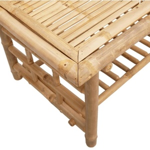 Mesa de Centro de Bambú con Diseño de Listones Naturales, Mueble Minimalista Moderno para Sala de Estar con Estante de Almacenamiento, Venta al Por Mayor - Product Image 5