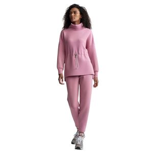 Sudadera de Felpa Francesa para Mujer, Estilo Invernal, Cintura Ajustada, Talla Grande, Color Rosa Sólido, Corte Holgado, 100% Algodón, Bordada, Lavada - Product Image 3