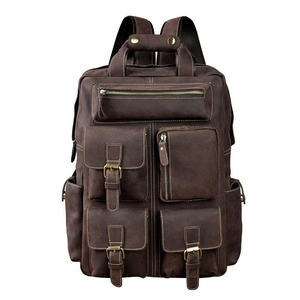 Best Quality Original Leather <b>Waterproof</b> Heavy Duty Unisex Travel Casual <b>Backpack</b> Daypack Rucksack Fashion College <b>School</b> Bags - Product Image 1