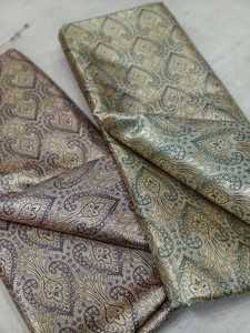 Tissu brocart jacquard banarasi - motif floral en zari - Product Image 2