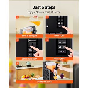 Macchina per Slushie da Casa 88oz, 5 Programmi Preimpostati, Preparatore di Bevande Congelate Senza Ghiaccio, Macchina per Margarita e Soda, Capacità 2.6L - Product Image 5