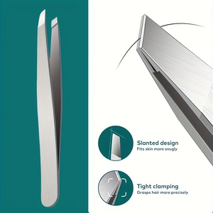 Precision Hair <b>Removal</b> <b>Tool</b> For Eyebrow Shaping Stainless Steel Eyebrow Tweezers <b>Pointed</b> Tip Slanted Modern Durable - Product Image 4