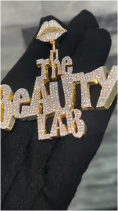 Full <b>Iced</b> <b>Out</b> Hip Hop Moissanite <b>Chain</b> Pendant 925 Silver Custom Letter Name Round Gold Plated Unisex - Product Image 2