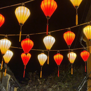 Linternas de seda hechas a mano, linternas de bambú y seda, iluminación colgante para jardín, fiestas, bodas, linternas de seda de Vietnam - Product Image 4