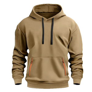 Sweat-shirt à capuche noir pour homme avec poches jaune fluo, coupe classique, style décontracté, en tissu polaire, idéal pour l'hiver, anti-boulochage, respirant - Product Image 5
