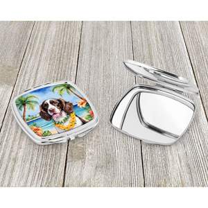 Springer Spaniel Inglés Luau, espejo de maquillaje de mano plegable compacto para mujer, espejo de bolsillo decorativo de viaje, Ideas de regalo - Product Image 3