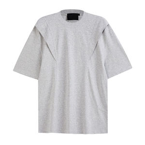 Camiseta de lujo para hombre, de gran tamaño, lisa, desgastada, de peso pesado, con estampado personalizado, estilo urbano, talla grande, para venta al por mayor - Product Image 6