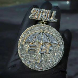 Custom Moissanite Silver Hip Hop Pendant Logo Necklace VVS Diamond Mossanite Letter Moissanite <b>Name</b> Pendant With Iced Out <b>Chain</b> - Product Image 2