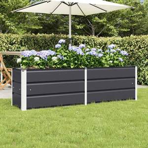Jardinière en acier anthracite 62,99 x 15,75 x 17,72 po pour pots de fleurs et jardinières - Product Image 1