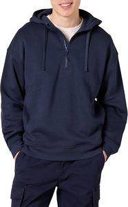 Sweat-shirt à capuche oversize pour homme, hiver, en molleton, avec fermeture éclair quart de tour, épaules tombantes, marron, style athlétique décontracté, 100% molleton - Product Image 6