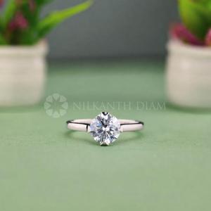Elegant Design Round Cut <b>Fine</b> Diamond Jewelry Lab Created Diamond <b>Ring</b> in White Gold Diamond <b>Ring</b> for Women's - Product Image 1