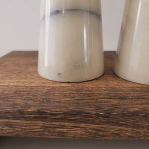 Premium marble serve ware <b>Salt</b> and pepper stone kitchenware contemporary tabletop decor black white marble <b>shaker</b> kitchen - Product Image 5