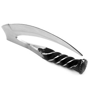 Custom Handmade Stainless Steel Pizza Cutter Premium Wooden Handle Kitchen Axe with Genuine Leather Sheath - Product Image 2
