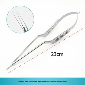 Ciseaux de Neurochirurgie en Acier Inoxydable, Ciseaux en Forme de Pistolet, Ciseaux Chirurgicaux Microchirurgicaux, Ciseaux à Tissus, Neurochirurgie par Dentavex - Product Image 4