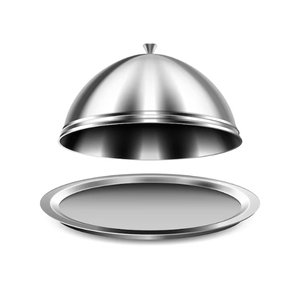 Cúpula de acero inoxidable redonda de diseño más vendida, cubierta metálica para alimentos, cloche para mesa de cocina, catering y servicio de platos con tapa. - Product Image 2