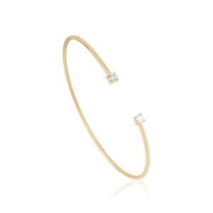 Bracelet ouvert empilable tendance en or jaune véritable 14 carats avec diamant naturel taille brillant rond de 3,5 mm – Bijoux les plus vendus - Product Image 3