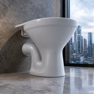 WC monobloc moderne à poser au sol, à double chasse, écologique, en céramique, avec fonctionnement automatique et télécommande incluse, pour hôpital - Product Image 4