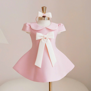 Vestido de Fiesta Elegante con Cuello Peter Pan y Lazo Frontal para Niñas, Modelo 16 Nhung Nguyen, Fabricante OEM - Product Image 5