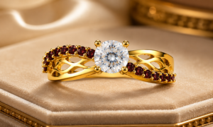Anillo de Boda Apilable de Plata de Ley 925 con Circonita Solitaria, Chapado en Oro de 18k, Engaste de Garras, Hecho a Mano, para Mujer, Regalo para Ella - Product Image 5