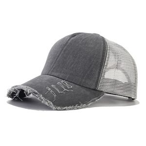 <b>Navy</b> Blue Mesh <b>Baseball</b> <b>Cap</b> 6-Panel Adjustable Unisex Casual Sporty Sublimation Printed Waterproof Canvas Breathable Washed - Product Image 3