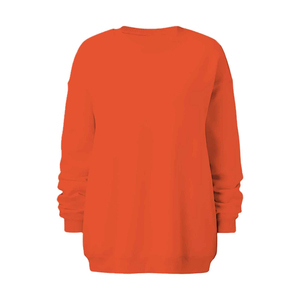 Sweat-shirt en tricot à col rond et manches longues pour femme, couleur unie, coupe ample, respirant, 100% coton, design asymétrique, idéal pour l'automne - Product Image 6