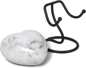 Blue Marble Granite Finish Small <b>Keepsake</b> <b>Ashes</b> Heart Cremation Funeral Urns With Stand Customized Colours Wholesale Low Price - Product Image 3