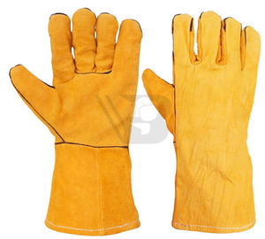 Gants de travail en cuir de sécurité professionnels personnalisés pour la soudure - Product Image 2