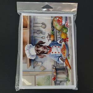Whimsical German Shorthaired Pointer 'The Chef' Paquete de tarjetas de felicitación 8 Tarjetas de notas en blanco con sobres A7 Tamaño 5x7 - Product Image 3