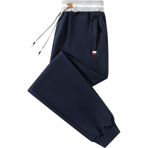 <b>Men's</b> <b>Navy</b> Blue Sweatpants Elastic Waist Drawstring Casual <b>Joggers</b> With Side Pockets Autumn Wear - Product Image 1