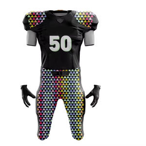 Uniformes de Fútbol Americano Personalizados al por Mayor, Conjuntos de Ropa Deportiva para Equipos, Impresión por Sublimación Digital, Uniformes Bordados para Hombre - Product Image 4