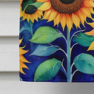 Bandera de Casa de poliéster Multicolor grande girasoles cartel de patio decorativo ilustraciones para manga de porche poste colgante de pared - Product Image 4