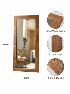 Handcrafted Beveled Framed Wooden Wall <b>Mirror</b> Decorative Carved Brown Oval <b>Hanging</b> <b>Mirror</b> for Bathroom Living Vintage Home Decor - Product Image 4