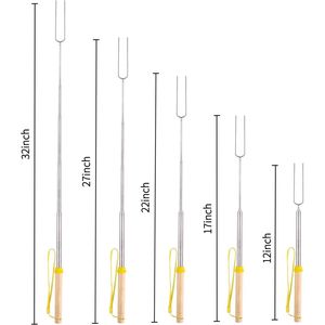 Set di 5 Spiedini Telescopici da 32 Pollici per Arrostire Marshmallow, Hot Dog e S'mores, Ideali per Barbecue e Falò - Product Image 3