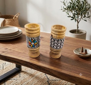 Quemador de Incienso de Madera Hecho a Mano con Incrustaciones de MOP en Mosaico, Porta Incienso para Aromaterapia y Decoración del Hogar - Product Image 3