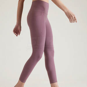 Leggings de yoga solides de qualité supérieure pour femmes, respirants, à séchage rapide, taille élastique, longueur intégrale, en stock - Product Image 5