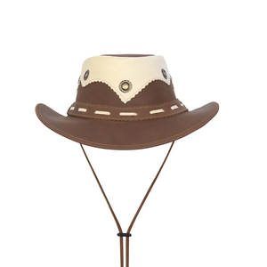 Estilo occidental australiano, 100% cuero auténtico aceitoso y gamuza, construcción bicolor, ojales integrados, correa de cuero extraíble para la barbilla. - Product Image 3