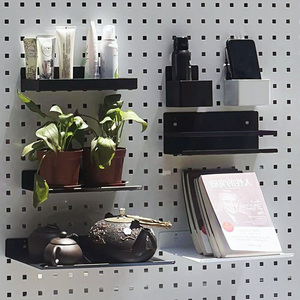 <b>Wall</b> Storage Pegboard Shelving Rack With <b>Hooks</b> For Home Organization And Display - Product Image 3