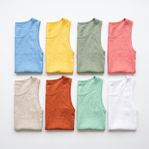 Men's Summer <b>Linen</b> <b>Vest</b> <b>Top</b> Breathable Casual Sleeveless <b>Top</b> OEM ODM Wholesale Factory Private Label Low MOQ - Product Image 4