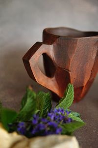 Tazas de Té de Madera Hechas a Mano, Forma Irregular, Diseño Wabi Sabi, con Asa, Acabado Natural, Juego de Vasos Rústicos - Product Image 4
