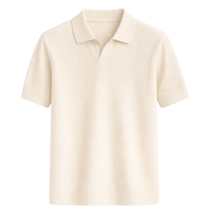 Polo côtelé pour homme à manches courtes en coton premium, texture douce, coupe ajustée, décontracté et élégant, idéal pour l'été, respirant, vente en gros - Product Image 1