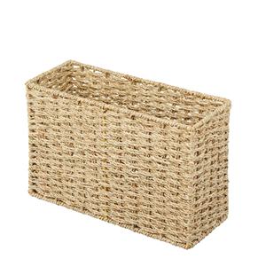 Panier de rangement tissé naturel Design rectangulaire parfait pour organiser les espaces de bureau à domicile ou de salon - Product Image 1