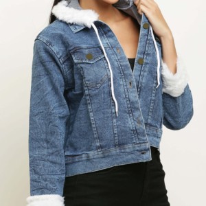 Ladies Jean <b>Chore</b> <b>Jacket</b> Durable Denim Workwear Stylish Casual Outerwear Wholesale Factory Supplier Oversize Denim <b>Jacket</b> High - Product Image 3