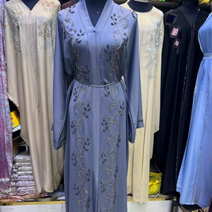Best Selling <b>Abaya</b> Modest Dubai Beaded Sequined Long Sleeve <b>Abaya</b> Muslim Traditional Handmade <b>Wedding</b> Women Breathable V Neck - Product Image 1