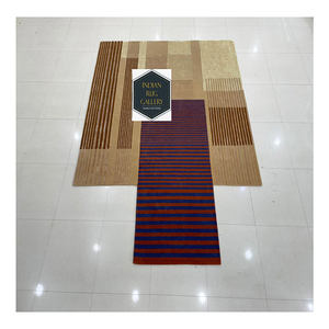 Tapis moderne en laine tufté à la main, personnalisé, en Tencel, irrégulier, pour villas de Dubaï, projets résidentiels sur mesure, gaufré, sculpté, fait main - Product Image 1