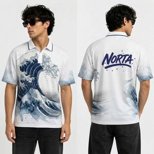 Camisetas Polo Deportivas Sublimadas para Equipos Deportivos, con Franjas Deportivas Rojas, Negras y Blancas, Tejido de Poliéster y Elastano de 220 GSM - Product Image 2