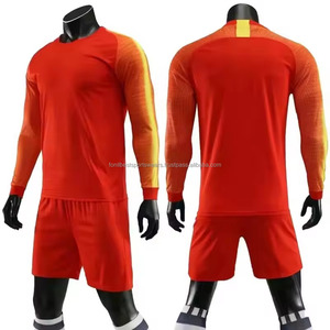 Ensemble de maillot de football orange pour homme, manches longues, col rond, polyester respirant, coupe athlétique, toutes saisons, impression sublimée - Product Image 5